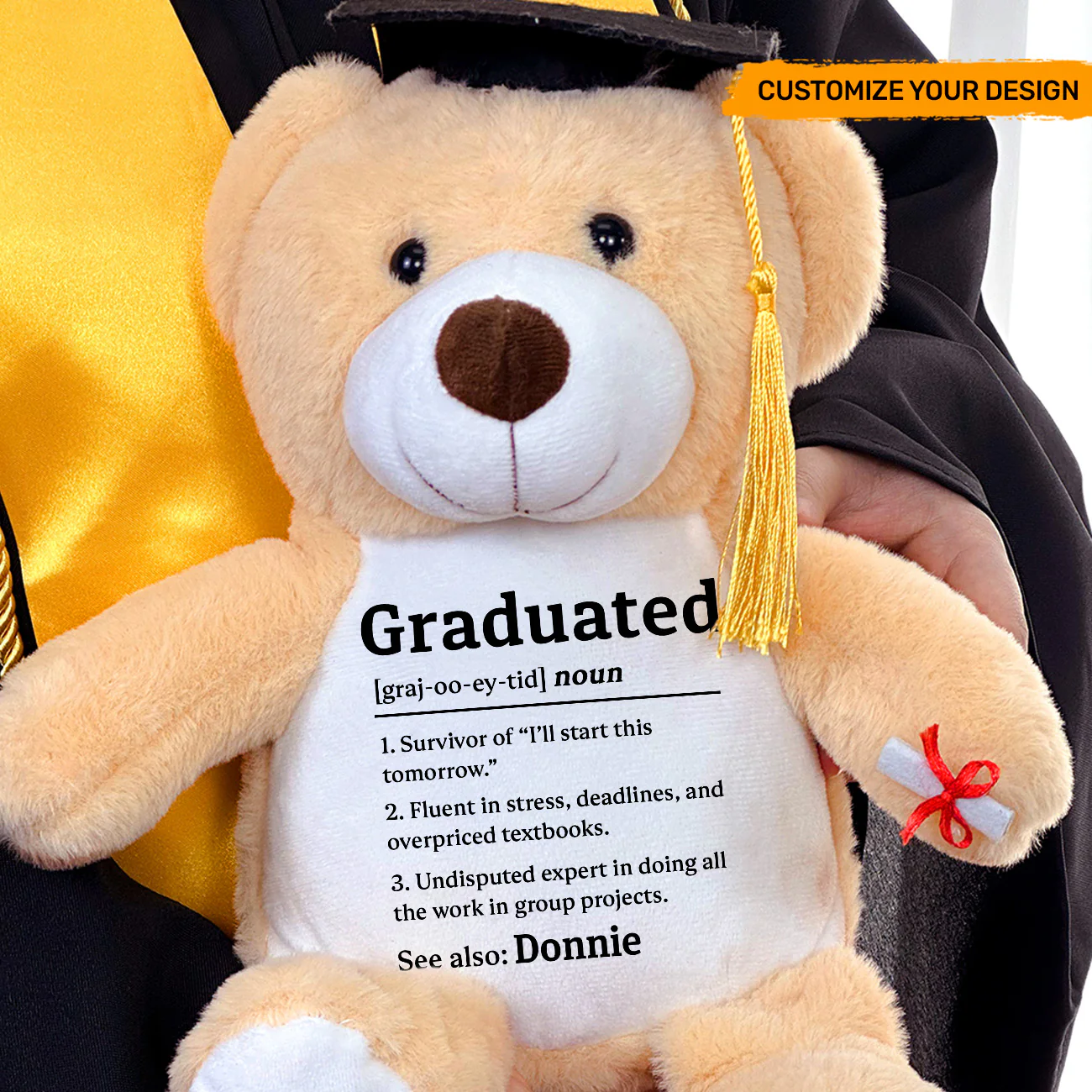 Graduated - Personalized Graduation Teddy Bear - Image 2