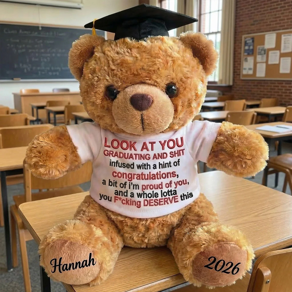 Graduating & Sh*t - Personalized Graduation Bear With Card