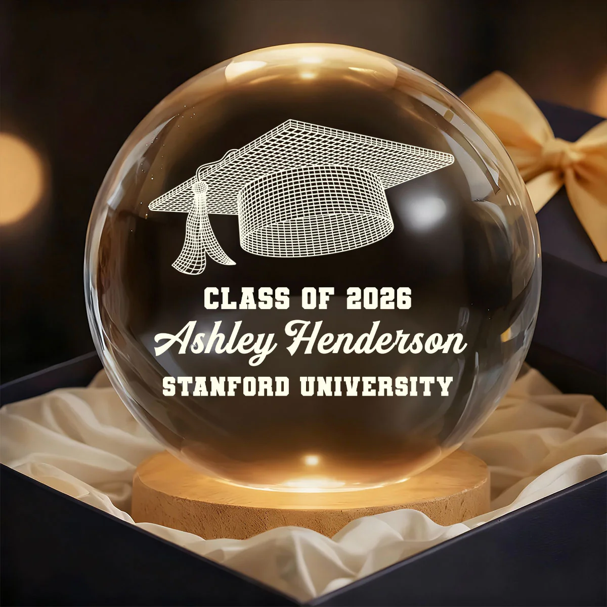 Graduation Cap Class Of 2026 - Personalized Crystal Ball Night Light - Image 7