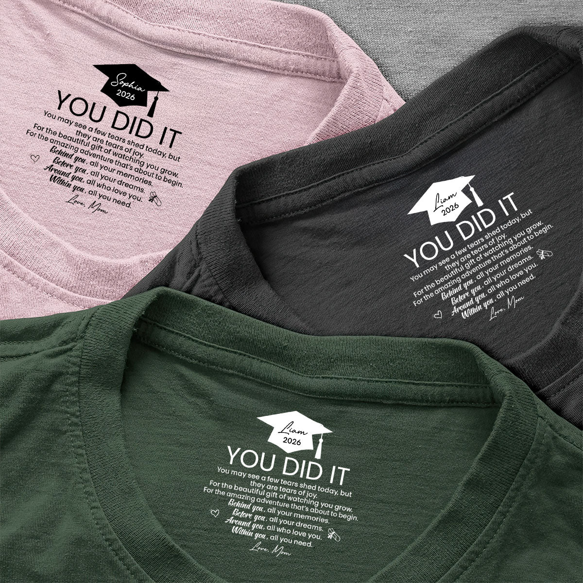 Graduation Gifts Hidden Message For Graduated Son, Daughter - Personalized Shirt With Design Inner Neck - Image 2