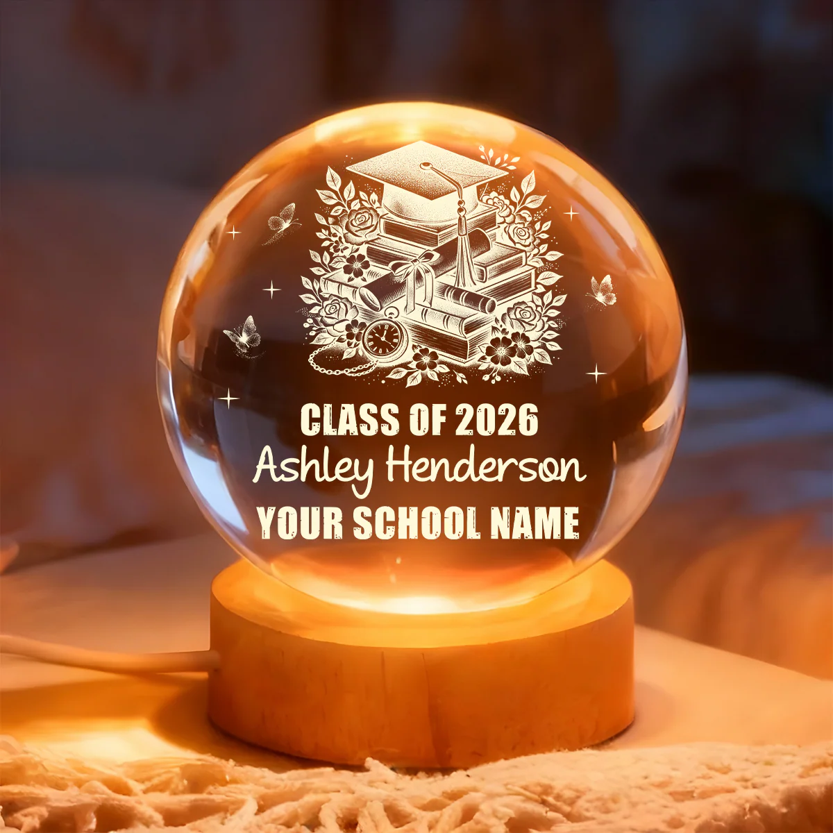 Graduation Memory - Personalized Crystal Ball Night Light