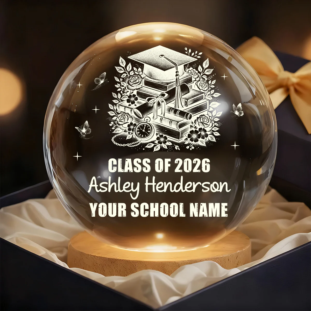 Graduation Memory - Personalized Crystal Ball Night Light - Image 7