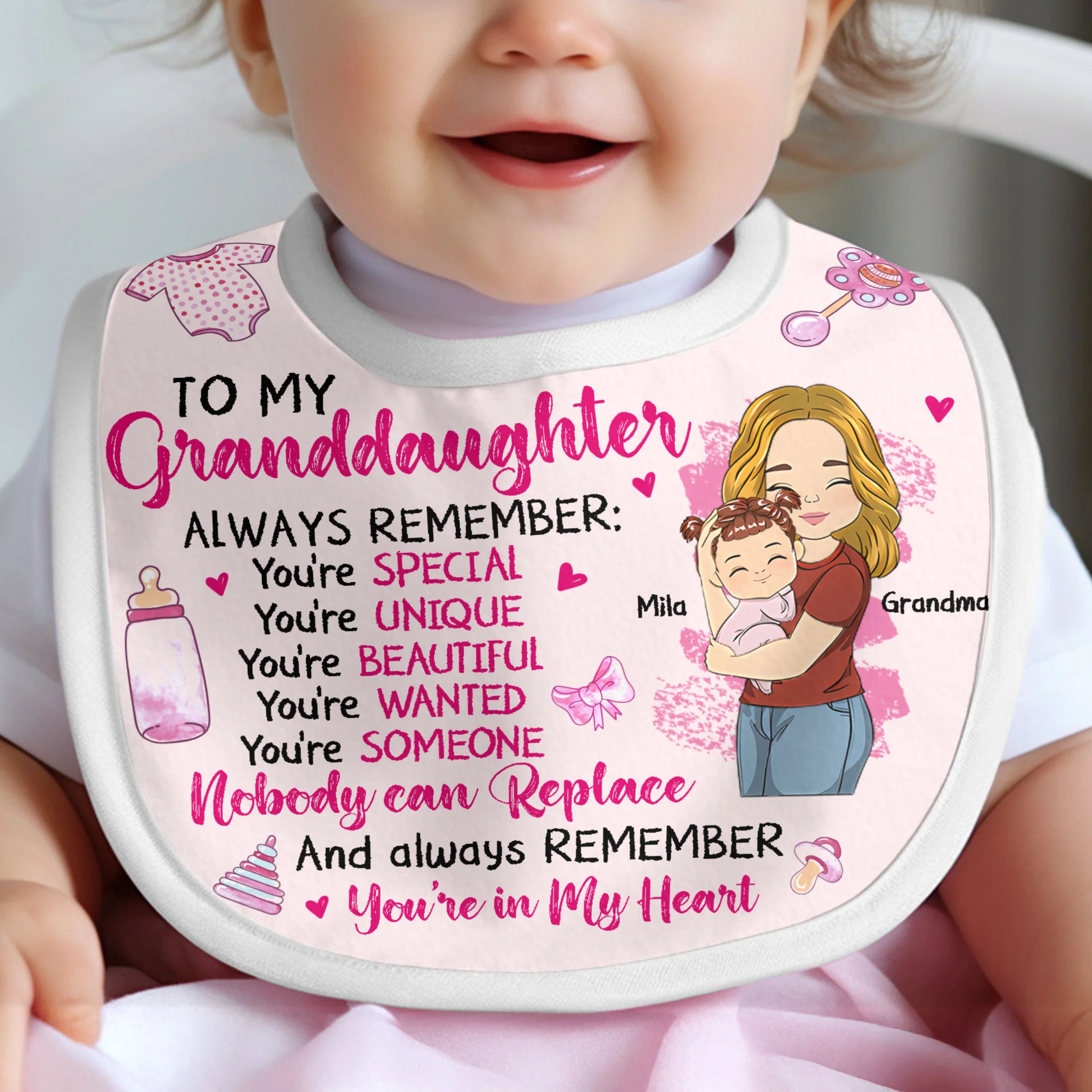 Grandkid, You're Special - Personalized Baby Bib - Image 3