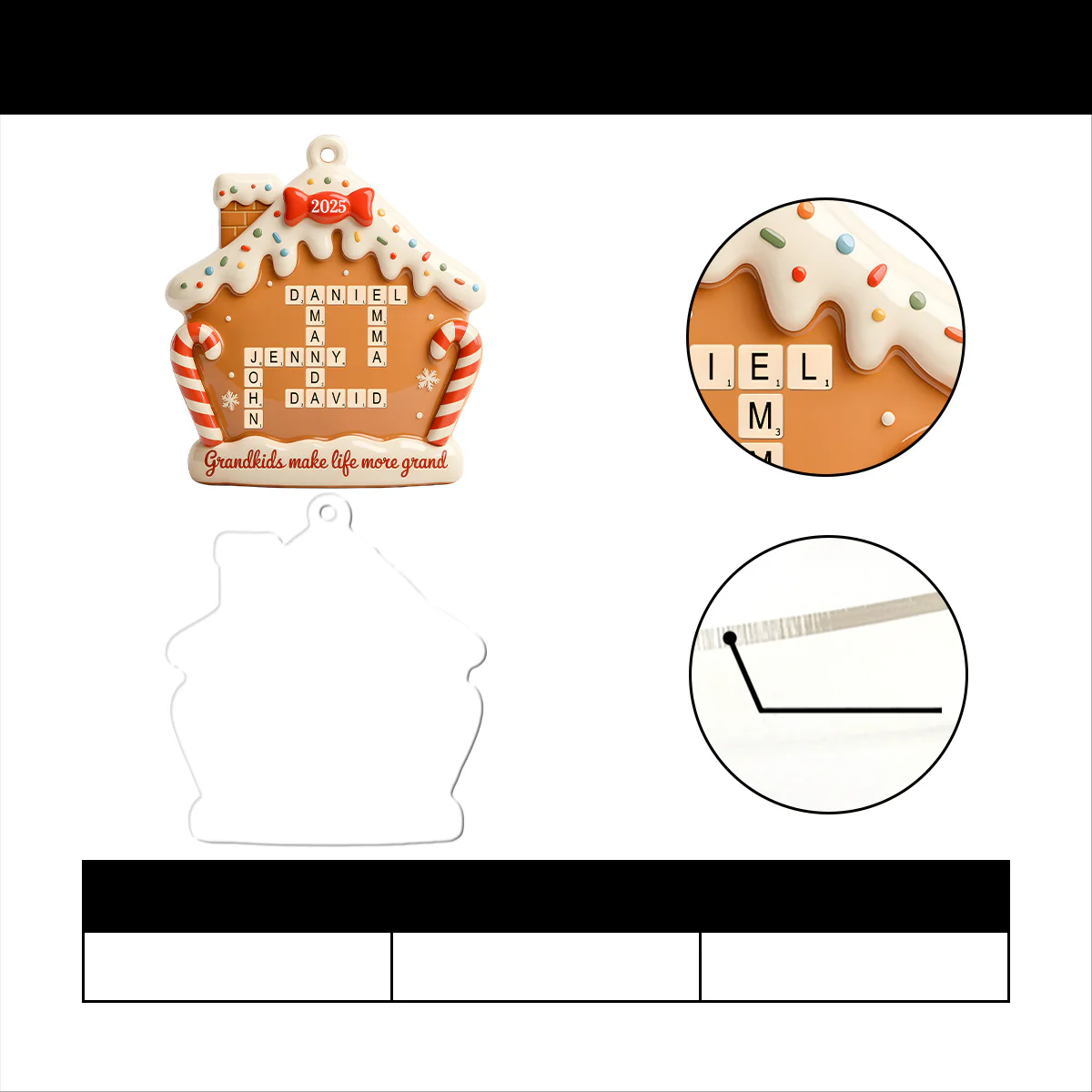 Grandkids Make Life More Grand - Personalized 1-Layer Acrylic Ornament - Image 7