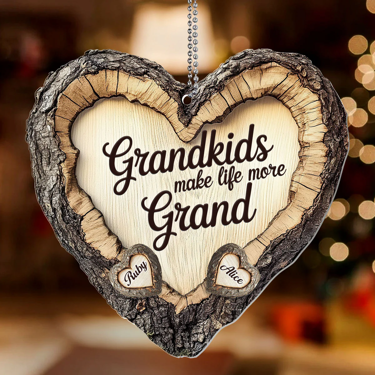 Grandkids Make Life More Grand - Personalized 1-Layer Acrylic Ornament - Image 2