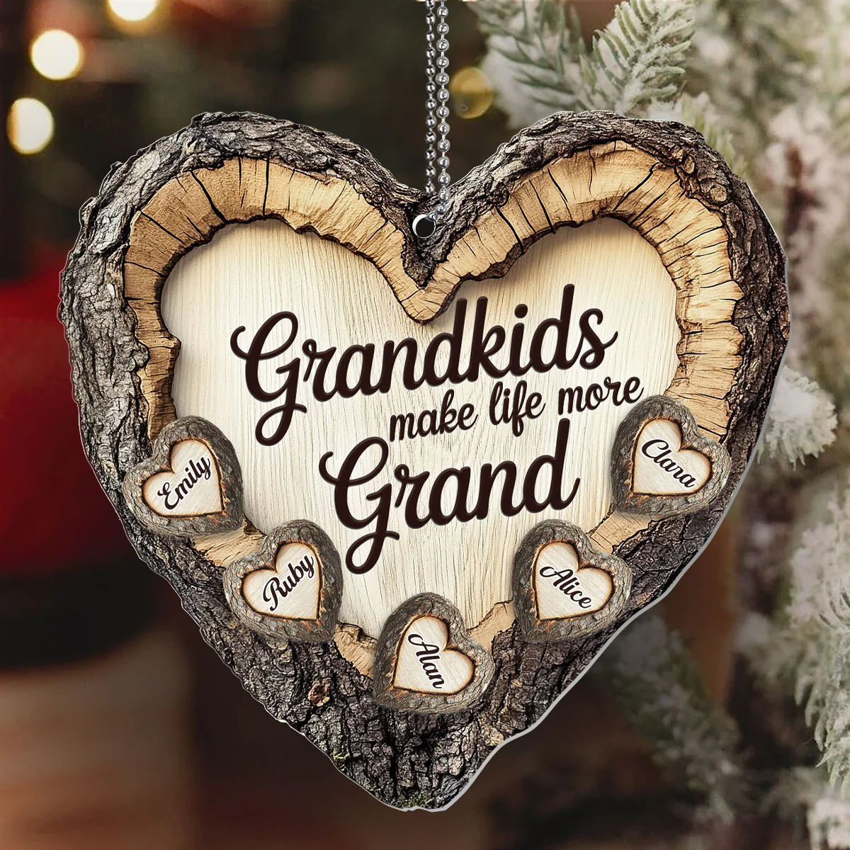 Grandkids Make Life More Grand - Personalized 1-Layer Acrylic Ornament - Image 6