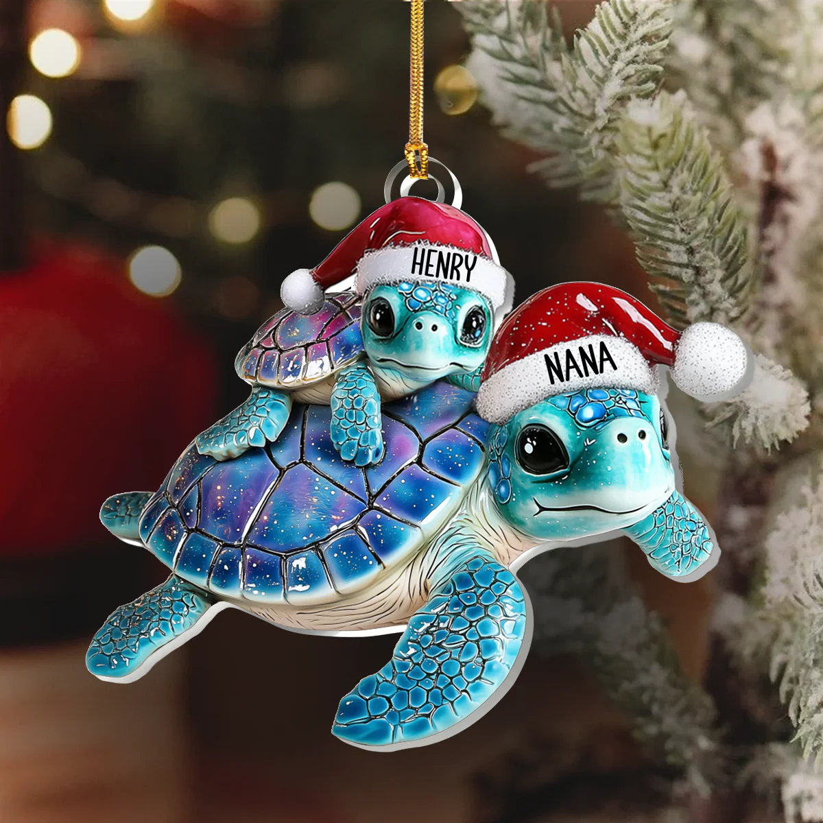 Grandma And Grandchild Sea Love  - Personalized 1-Layer Acrylic Ornament - Image 3