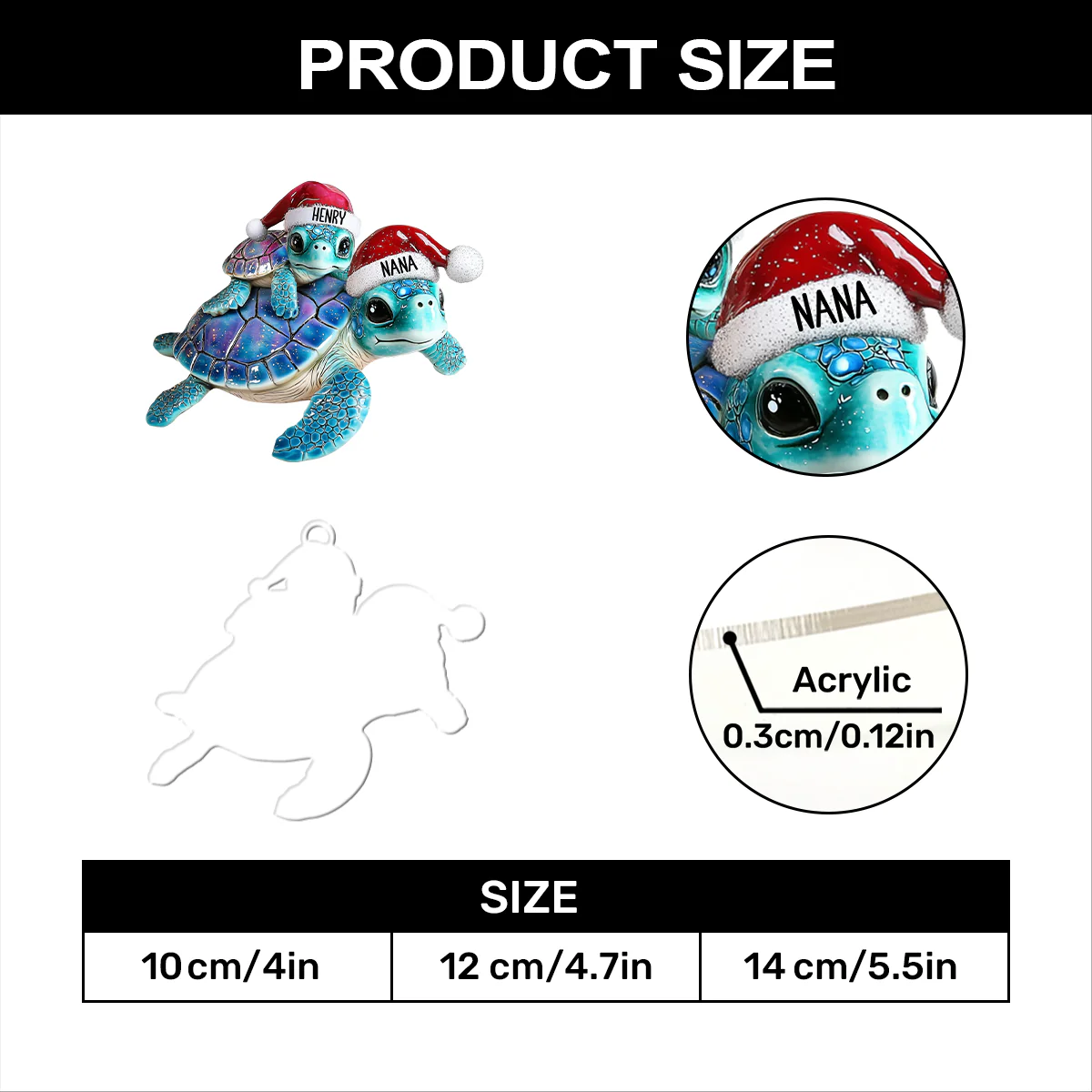 Grandma And Grandchild Sea Love  - Personalized 1-Layer Acrylic Ornament - Image 4