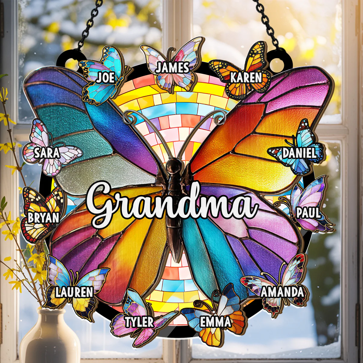 Grandma Butterfly - Personalized Window Hanging Suncatcher - Image 2