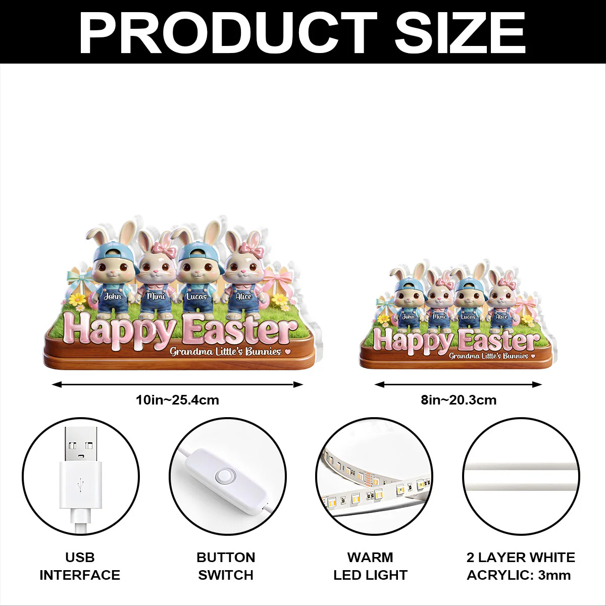 Grandma Little's Bunnies - Personalized Light Box - Image 5