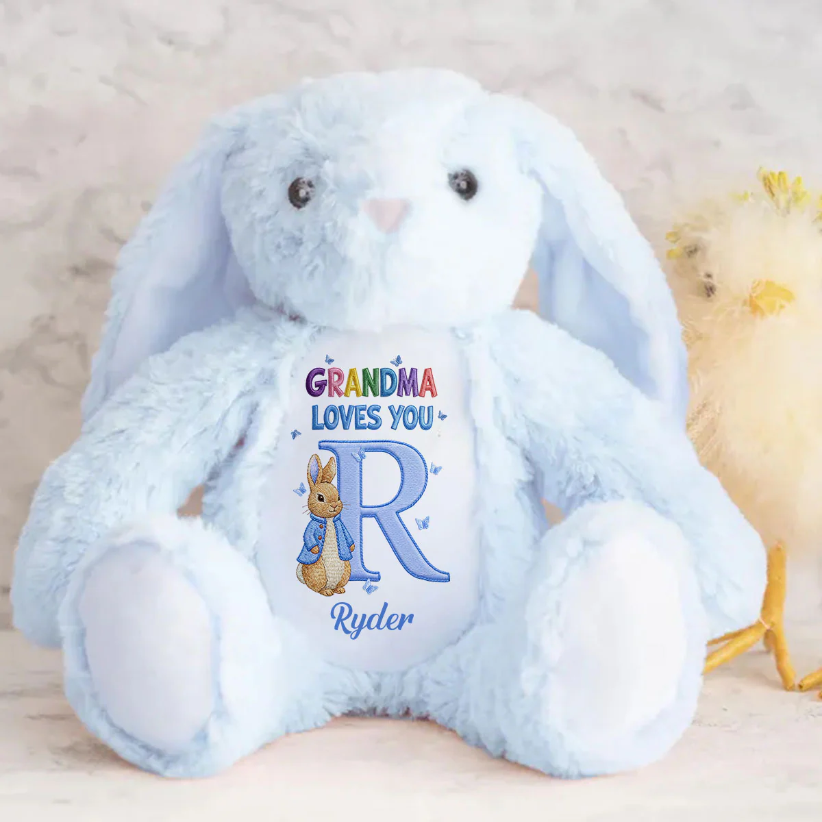 Grandma Loves You Alphabet - Personalized Stuffed Bunny - Image 4