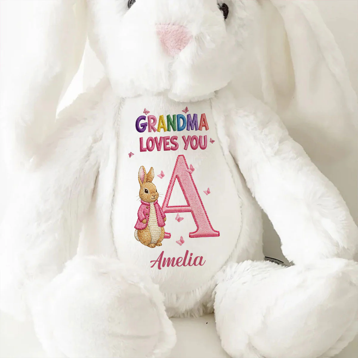 Grandma Loves You Alphabet - Personalized Stuffed Bunny - Image 9