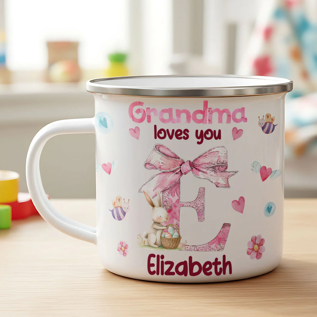 Grandma Loves You - Personalized Enamel Mug