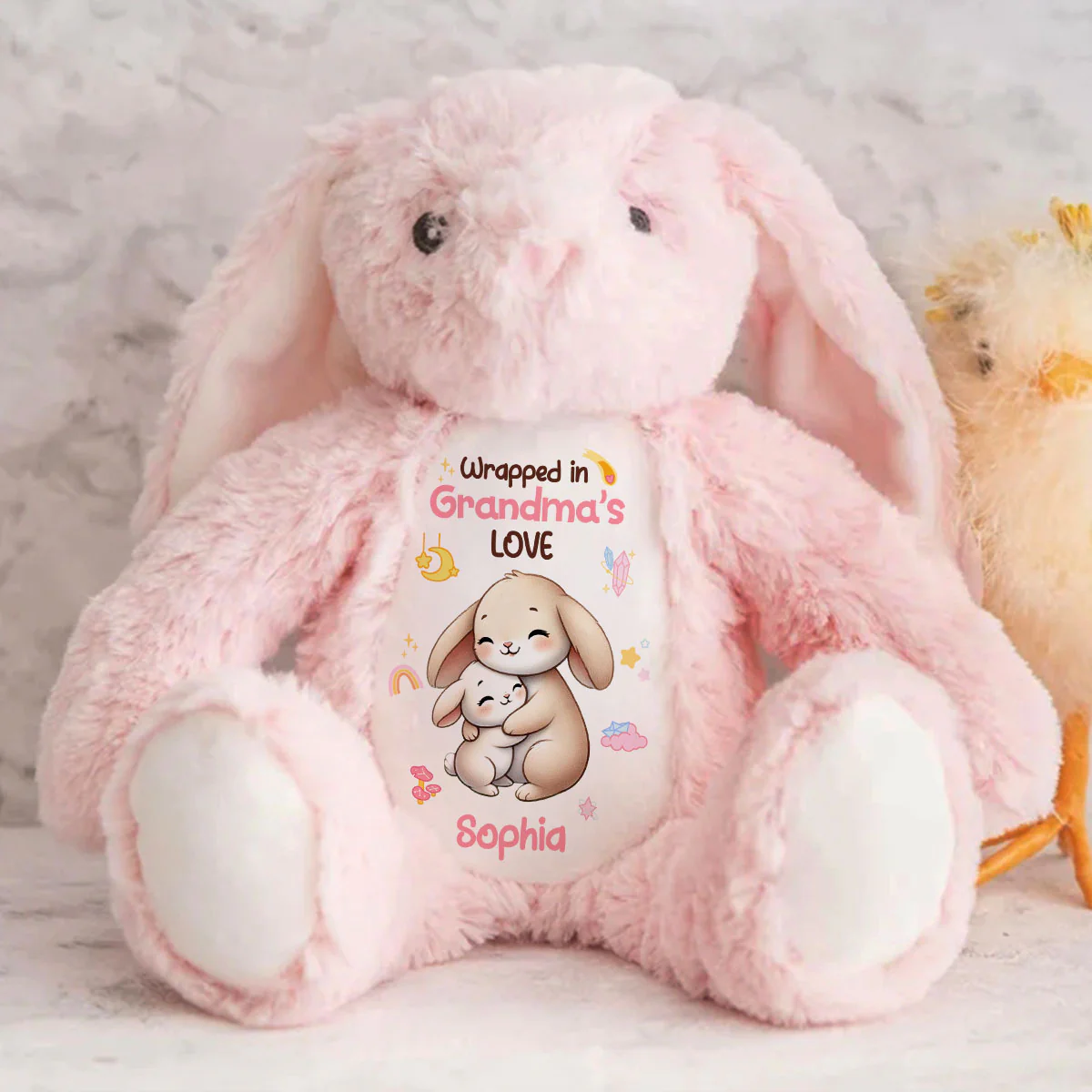 Grandma Loves You - Personalized Stuffed Bunny - Image 6