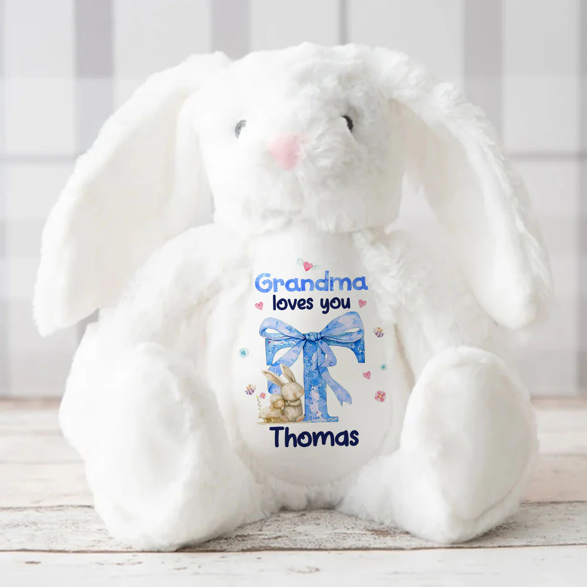 Grandma Loves You  - Personalized Stuffed Bunny - Image 3