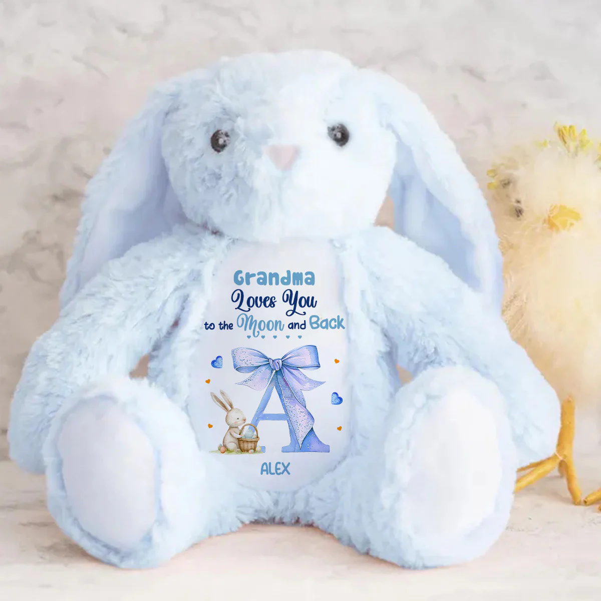 Grandma Loves You To The Moon And Back - Personalized Stuffed Bunny - Image 4