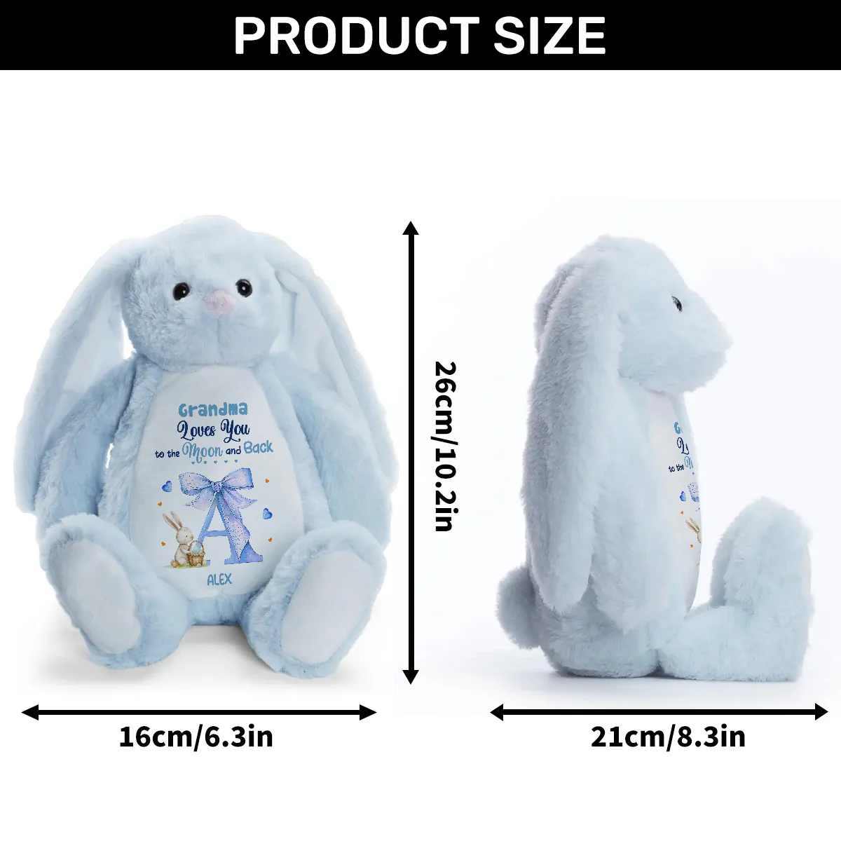 Grandma Loves You To The Moon And Back - Personalized Stuffed Bunny - Image 9