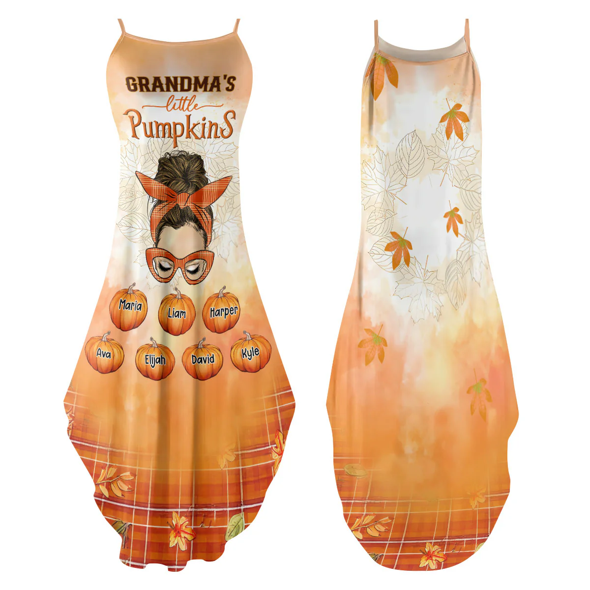 Grandma Mom Pumpkin - Personalized Maxi Dress - Image 2
