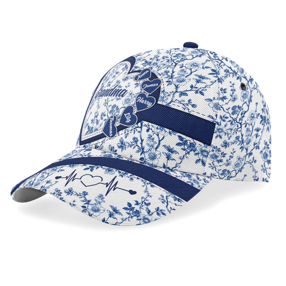 Grandma Mom Toile De Jouy - Personalized Classic Cap - Image 2