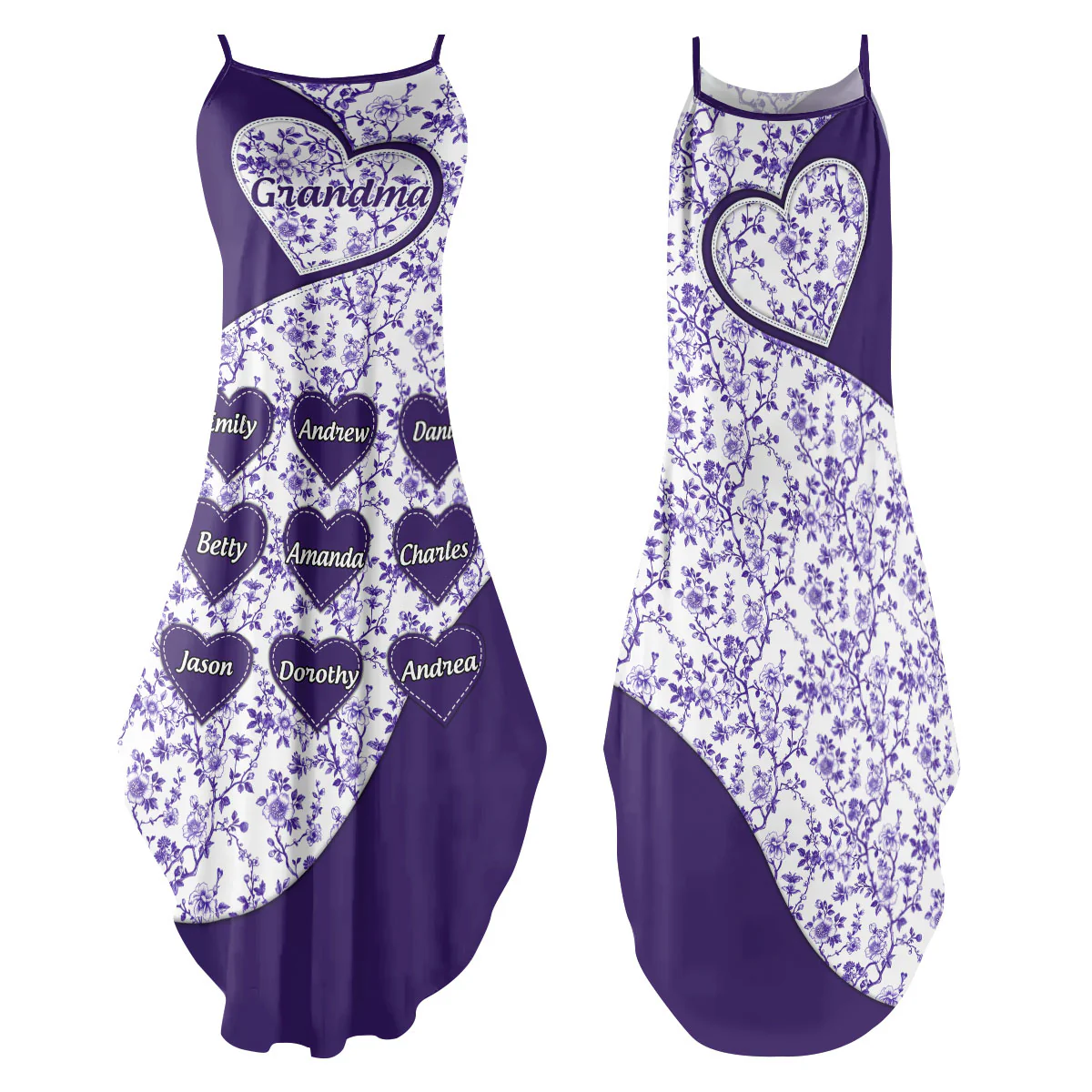 Grandma Mom Toile De Jouy - Personalized Maxi Dress - Image 2