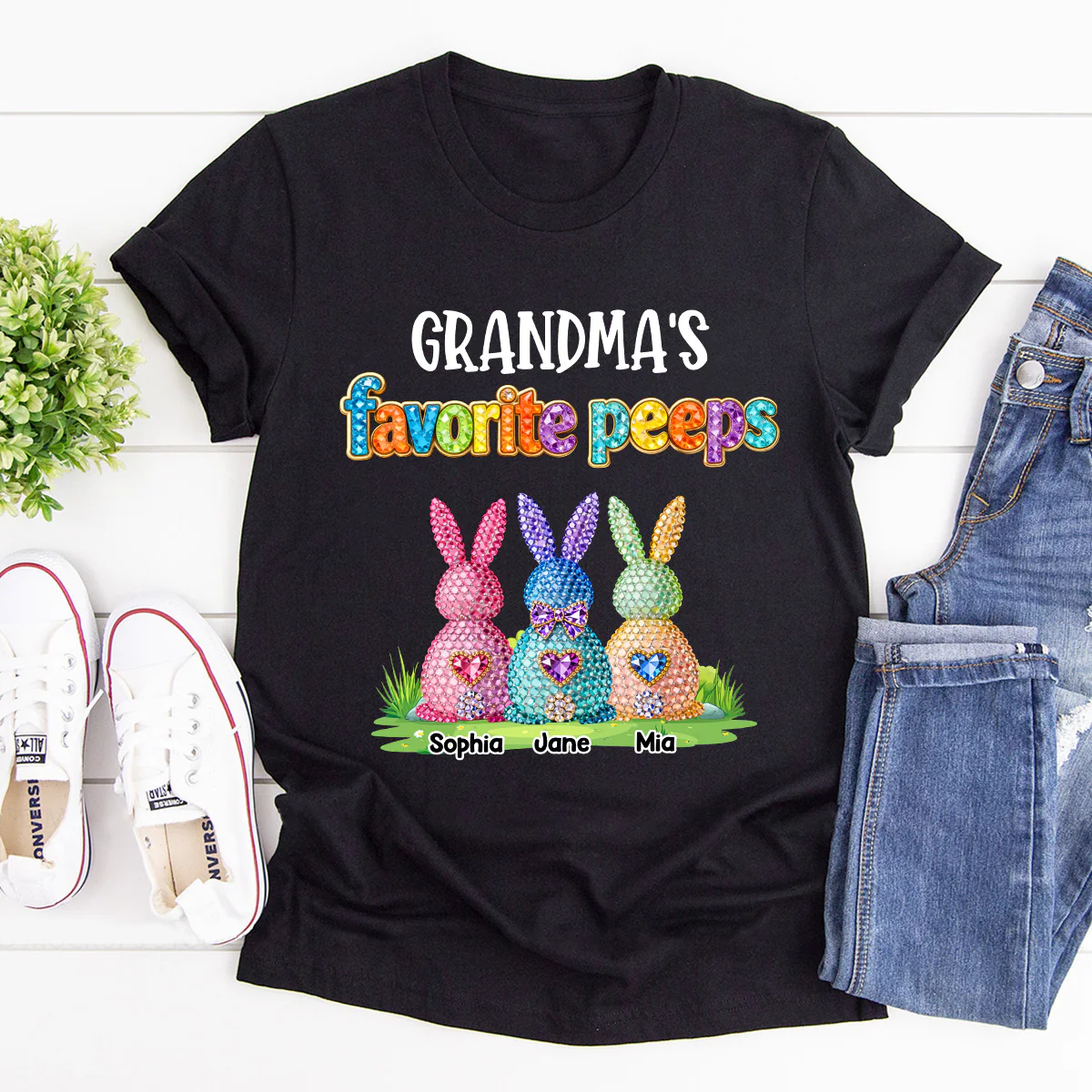 Grandma Peeps Easter - Personalized 2D Unisex T-shirt - Image 2