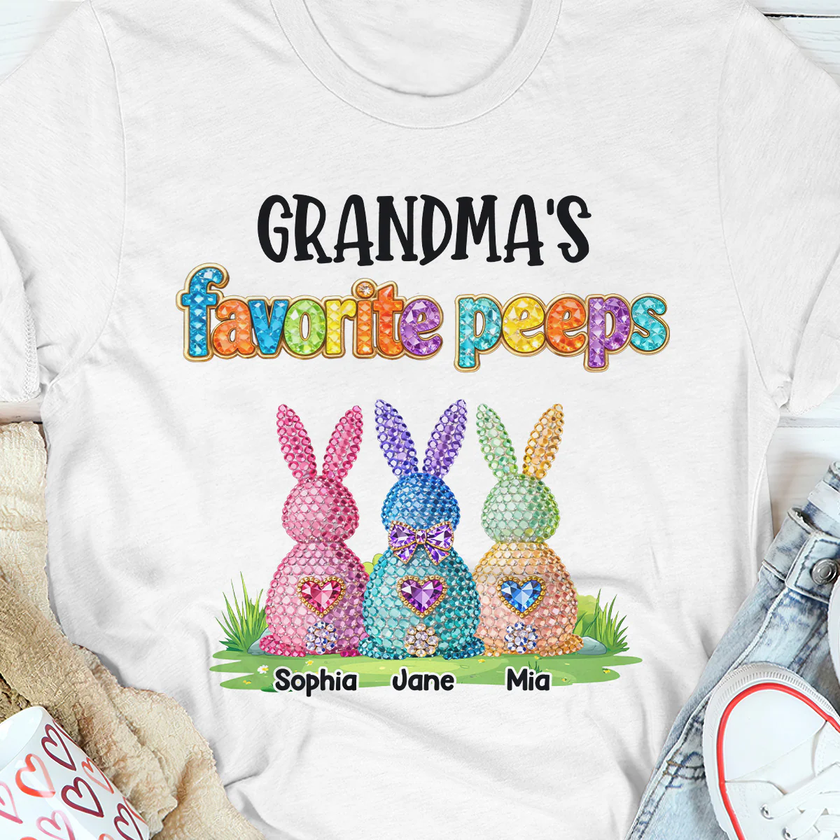 Grandma Peeps Easter - Personalized 2D Unisex T-shirt - Image 4
