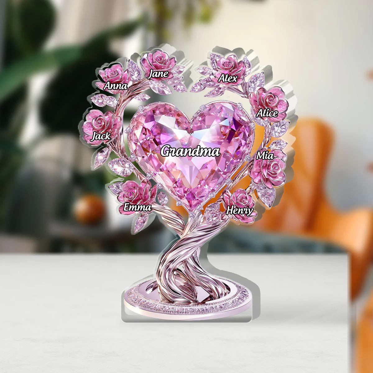 Grandma Roots of Love - Personalized Custom Shaped Acrylic Plaque - Image 3