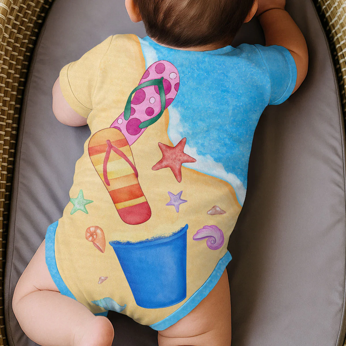 Grandma's Beach Buddy - Personalized All Over Print Onesie - Image 4