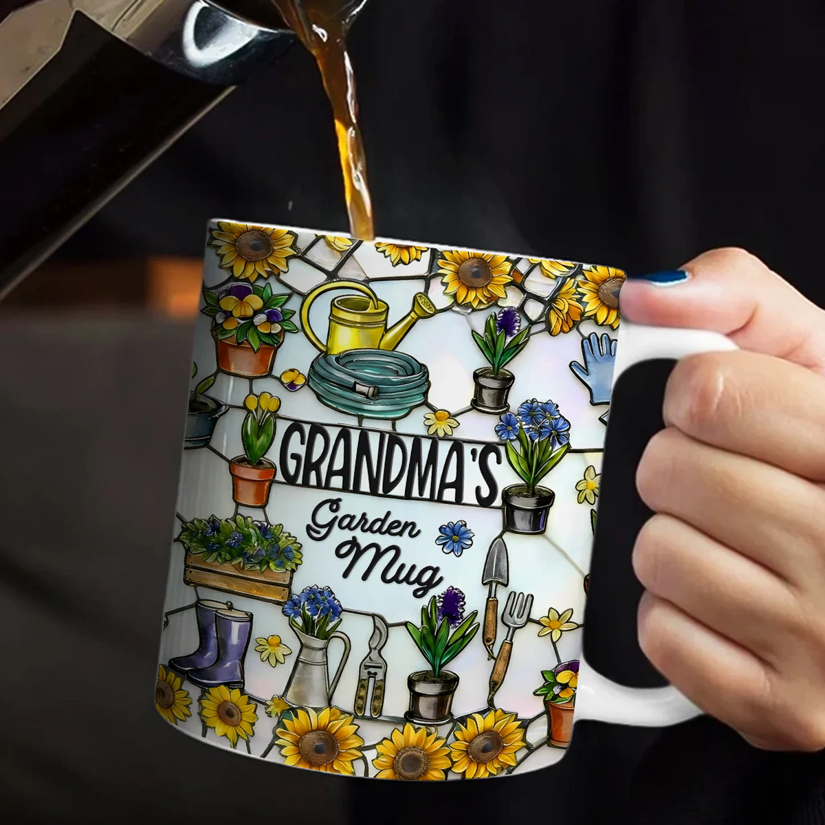 Grandma's Garden Mug - Personalized Ceramic Coffee Mug - Image 5