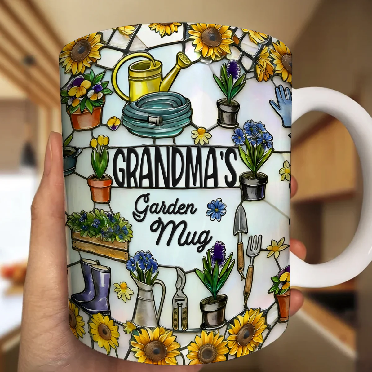 Grandma's Garden Mug - Personalized Ceramic Coffee Mug - Image 6