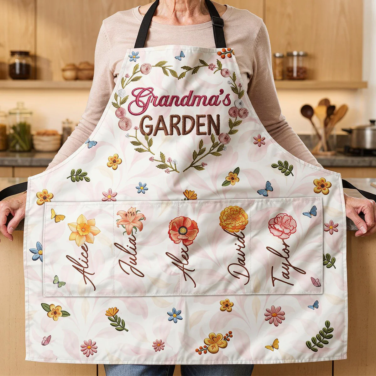 Grandma's Garden - Personalized Apron With Pocket - Image 2
