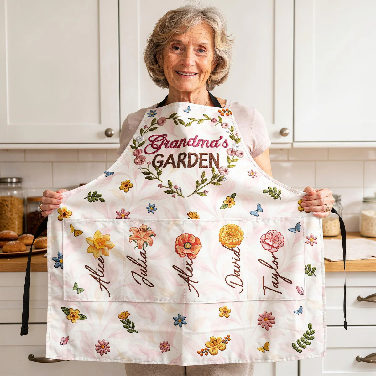 Grandma's Garden - Personalized Apron With Pocket - Image 3