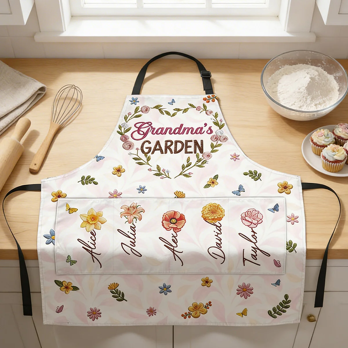 Grandma's Garden - Personalized Apron With Pocket - Image 5