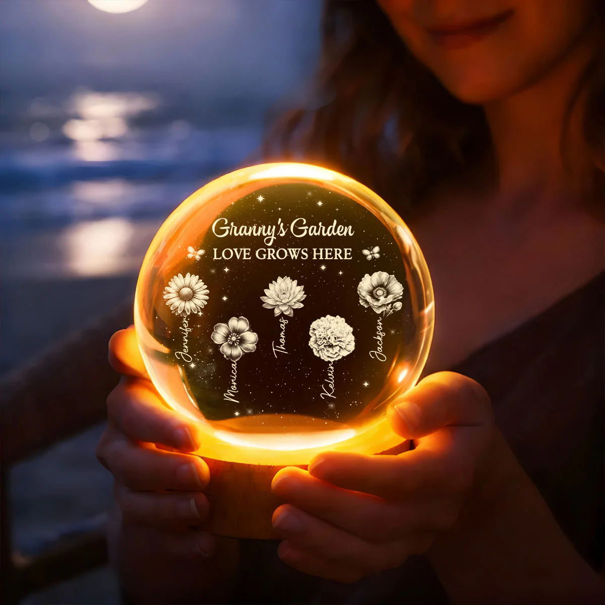 Grandma's Garden - Personalized Crystal Ball Night Light - Image 5