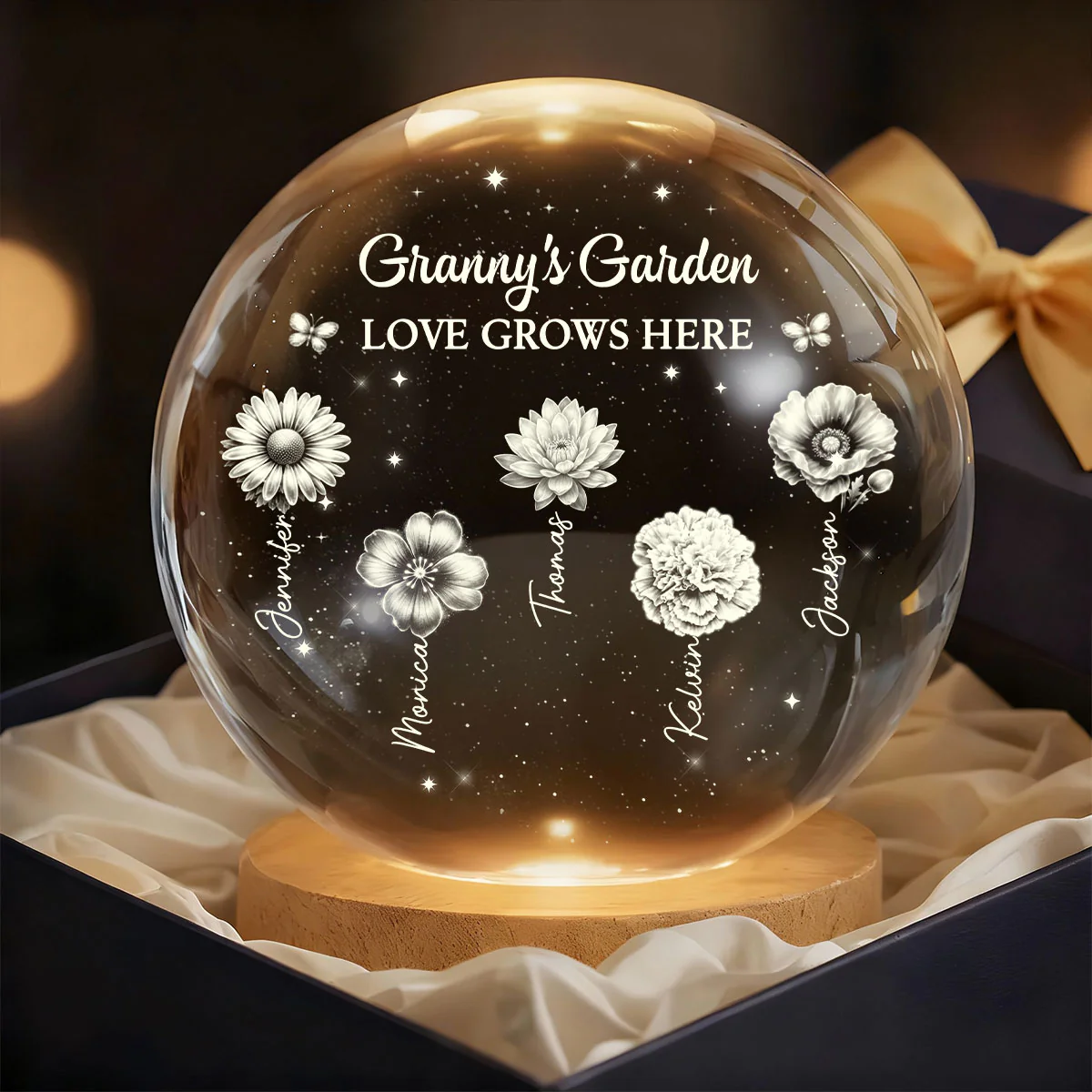 Grandma's Garden - Personalized Crystal Ball Night Light - Image 7