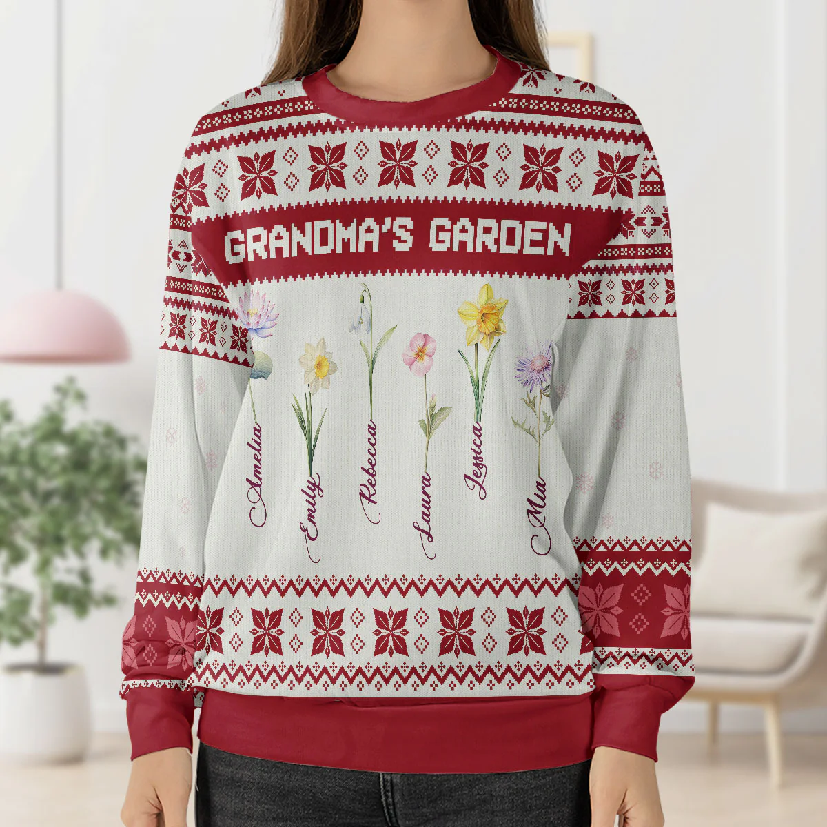 Grandma's Garden - Personalized Wool Sweater - Image 5