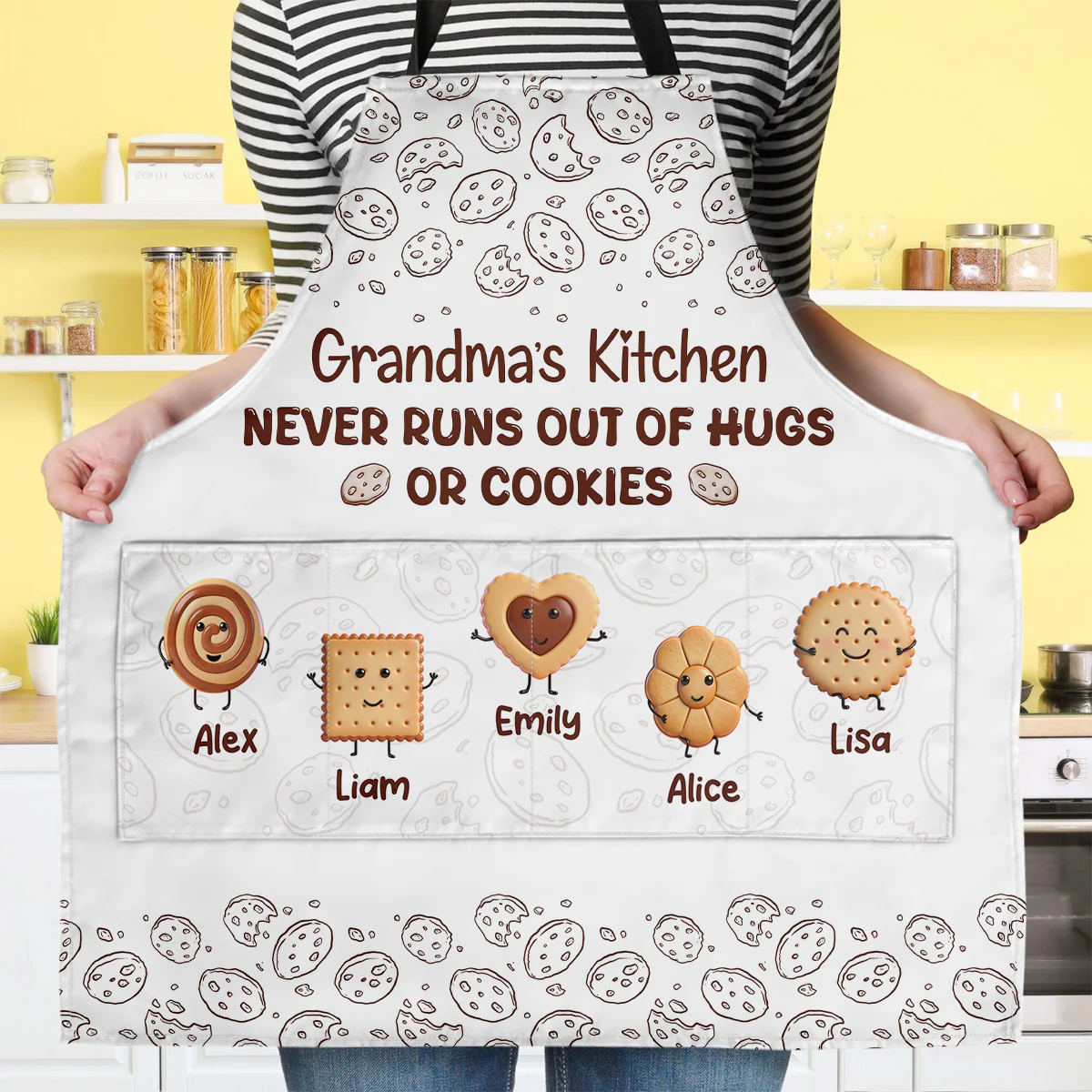Grandma's Kitchen - Personalized Apron With Pocket - Image 3