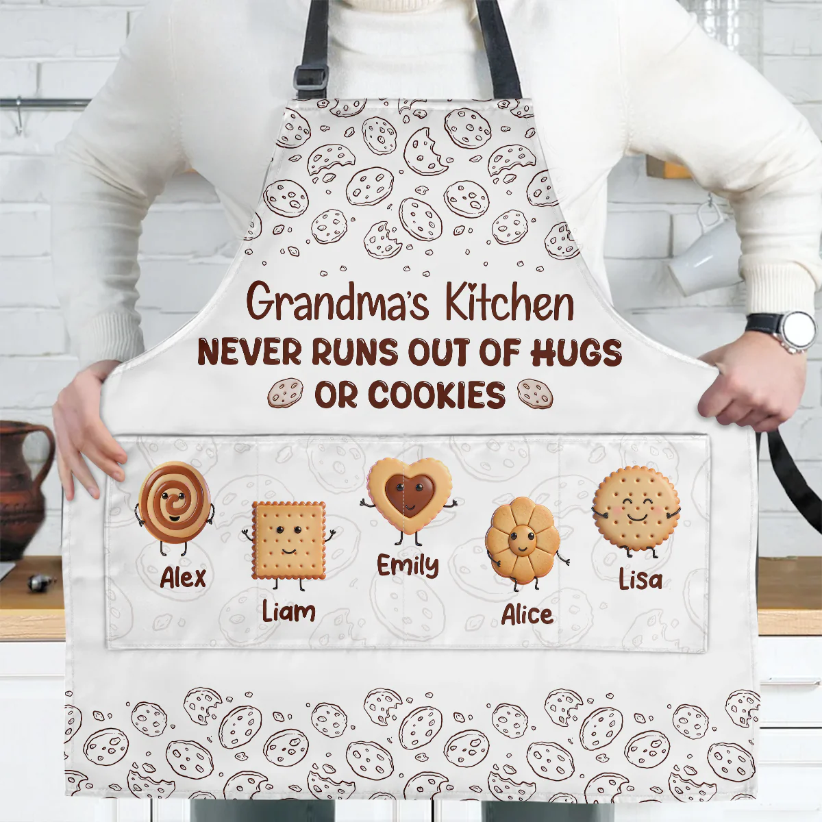 Grandma's Kitchen - Personalized Apron With Pocket - Image 4