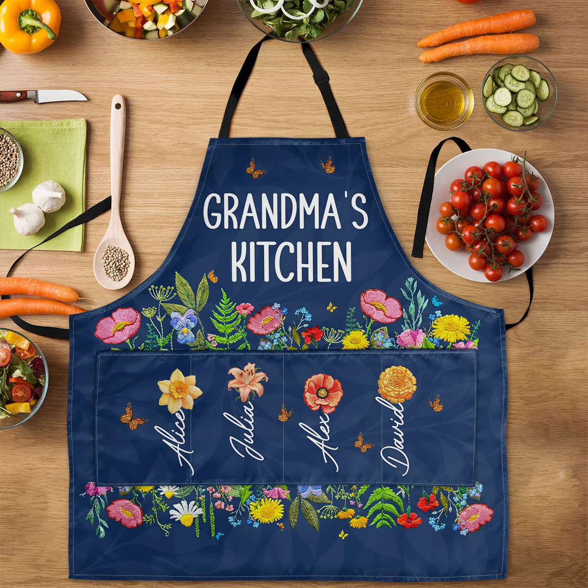 Grandma's Kitchen - Personalized Apron With Pocket