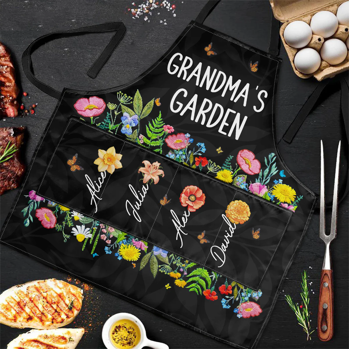 Grandma's Kitchen - Personalized Apron With Pocket - Image 2
