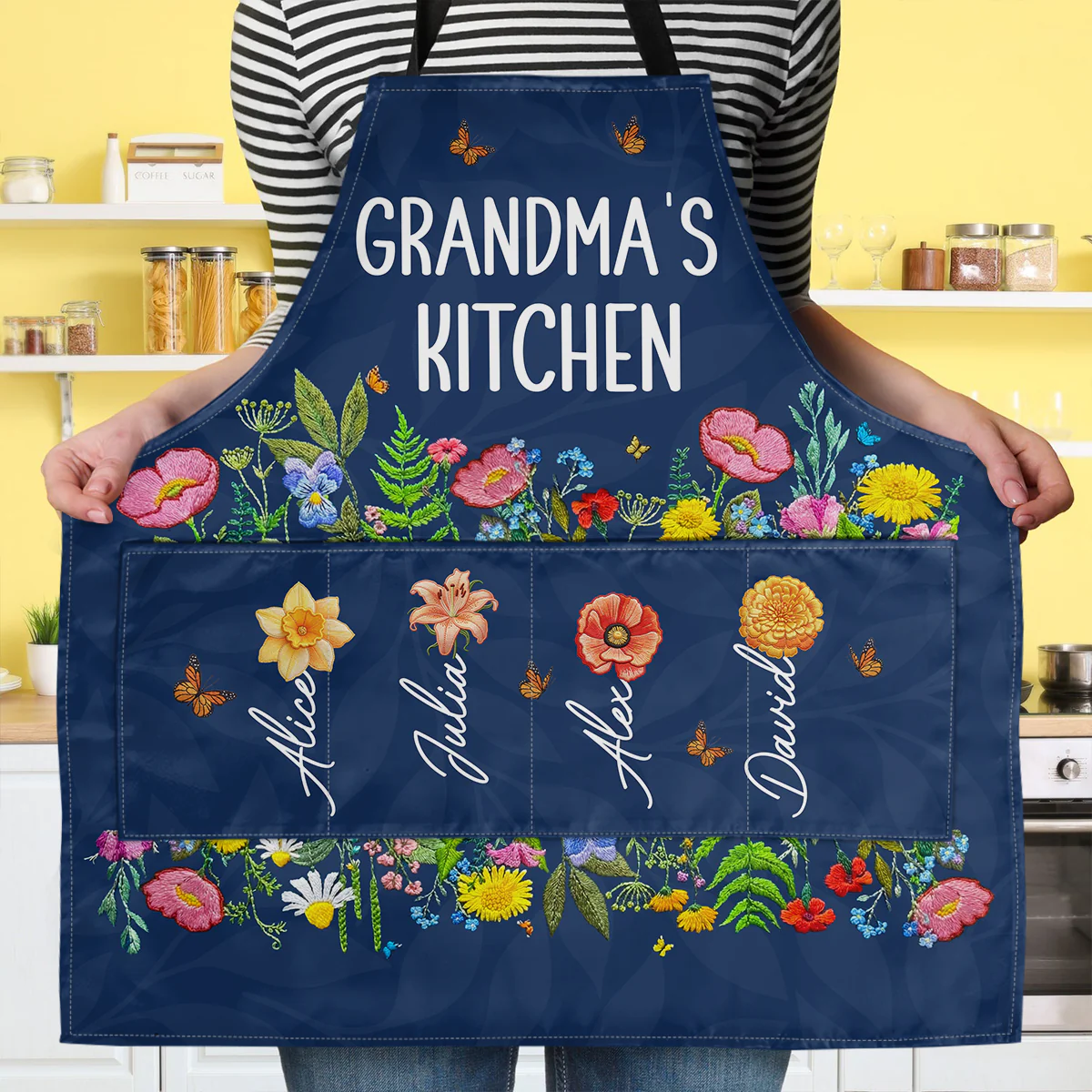 Grandma's Kitchen - Personalized Apron With Pocket - Image 3
