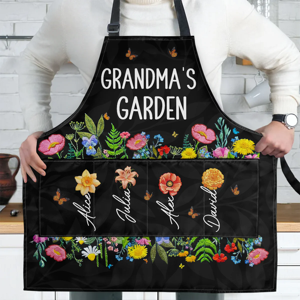 Grandma's Kitchen - Personalized Apron With Pocket - Image 4