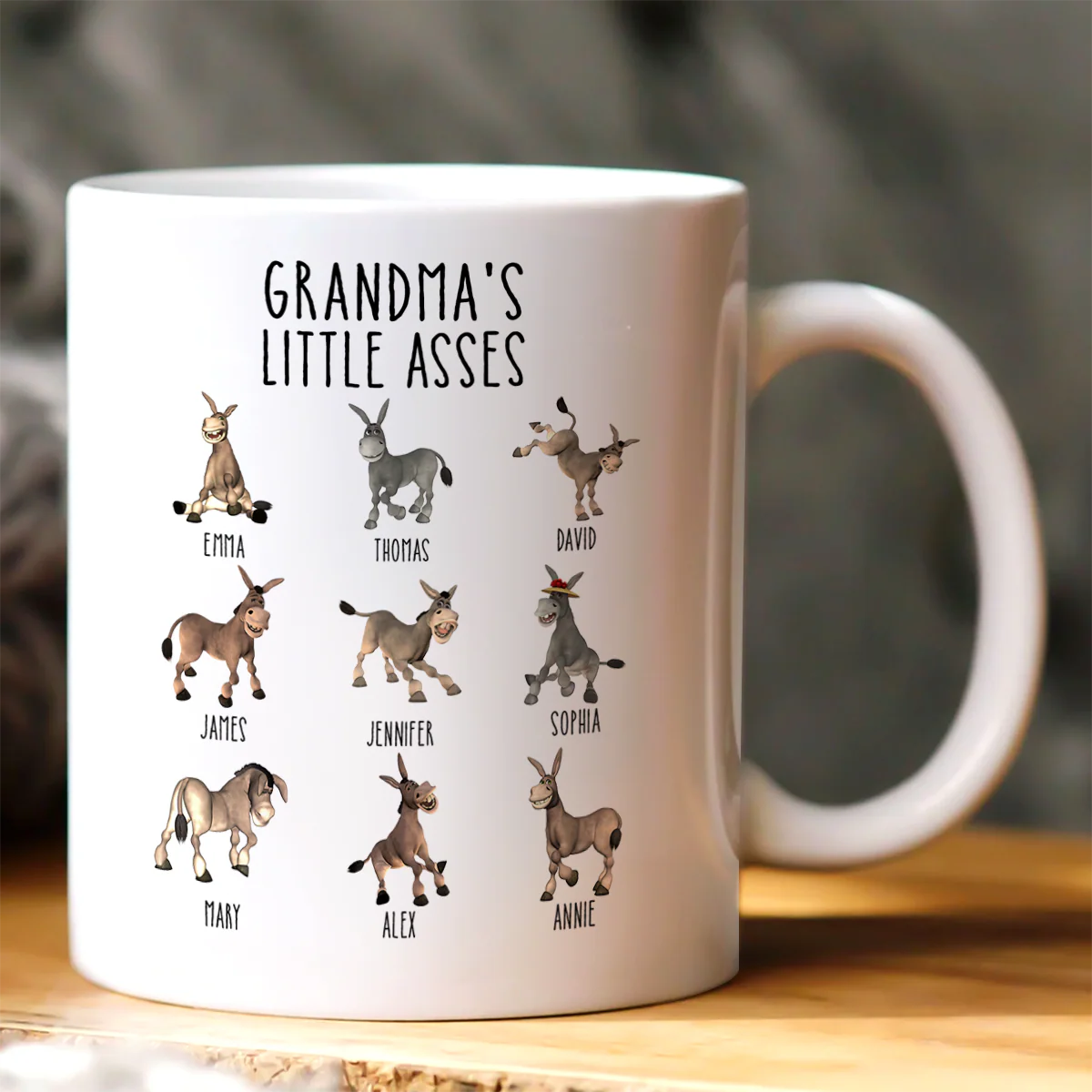 Grandma's Little Asses - Personalized Ceramic Coffee Mug