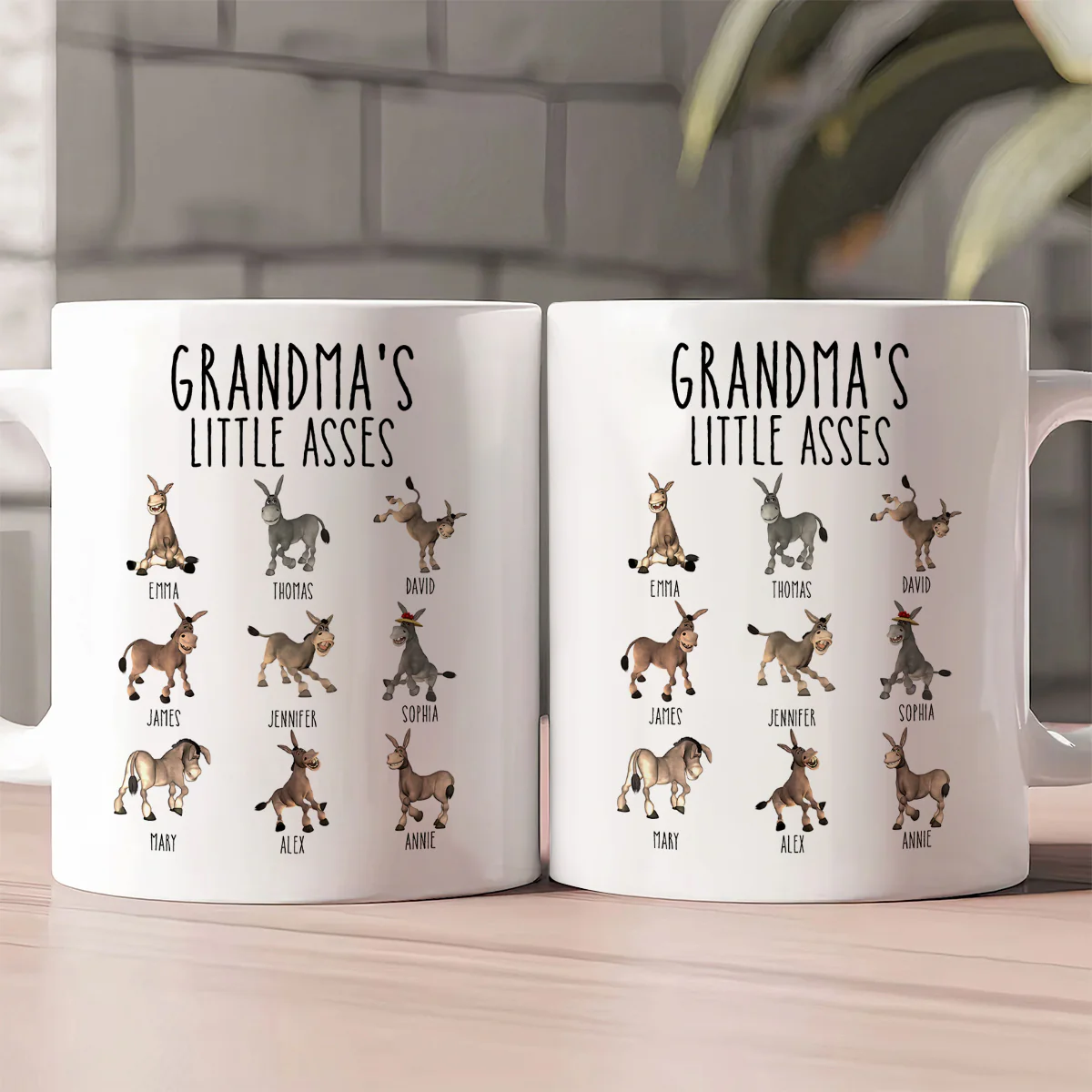 Grandma's Little Asses - Personalized Ceramic Coffee Mug - Image 2