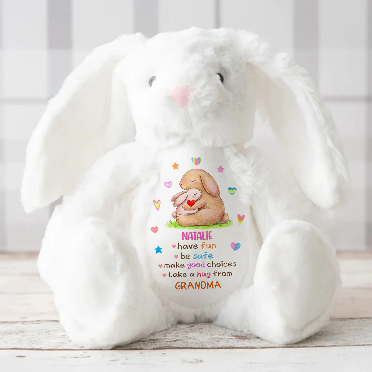 Grandma’s Little Reminder - Personalized Stuffed Bunny - Image 3