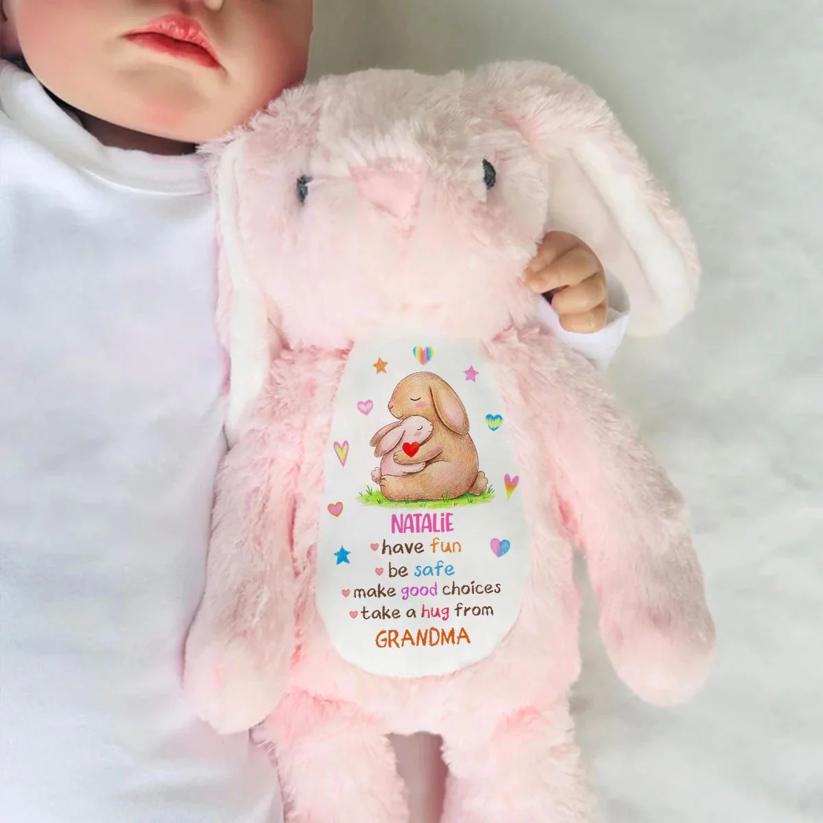 Grandma’s Little Reminder - Personalized Stuffed Bunny - Image 6