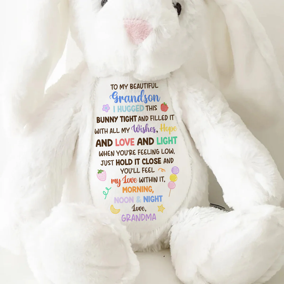 Grandma's Love Hug - Personalized Stuffed Bunny - Image 8