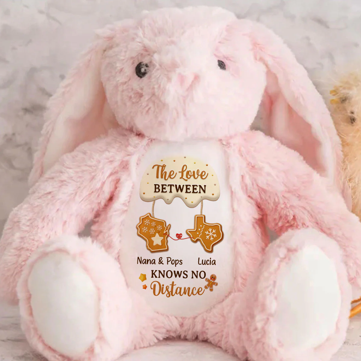 Grandma's Love Knows No Distance - Personalized Stuffed Bunny - Image 4