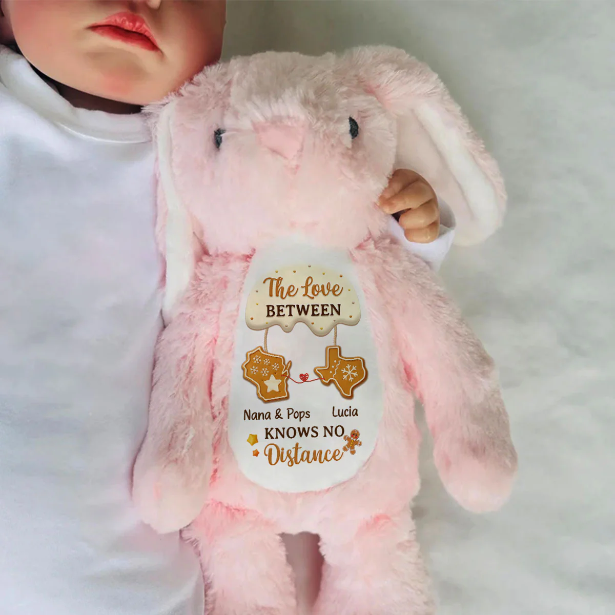 Grandma's Love Knows No Distance - Personalized Stuffed Bunny - Image 6