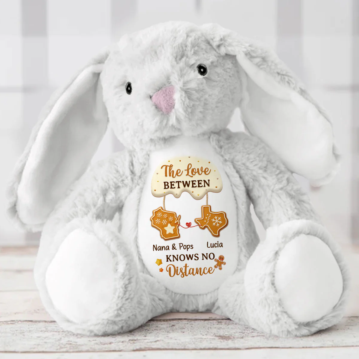 Grandma's Love Knows No Distance - Personalized Stuffed Bunny - Image 7